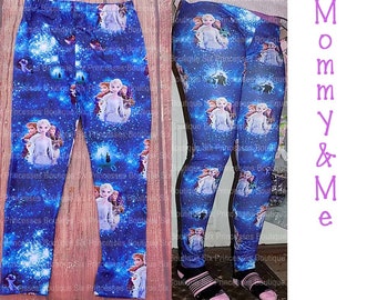 Disney Frozen Girls Elsa /& Anna Snowflake Leggings