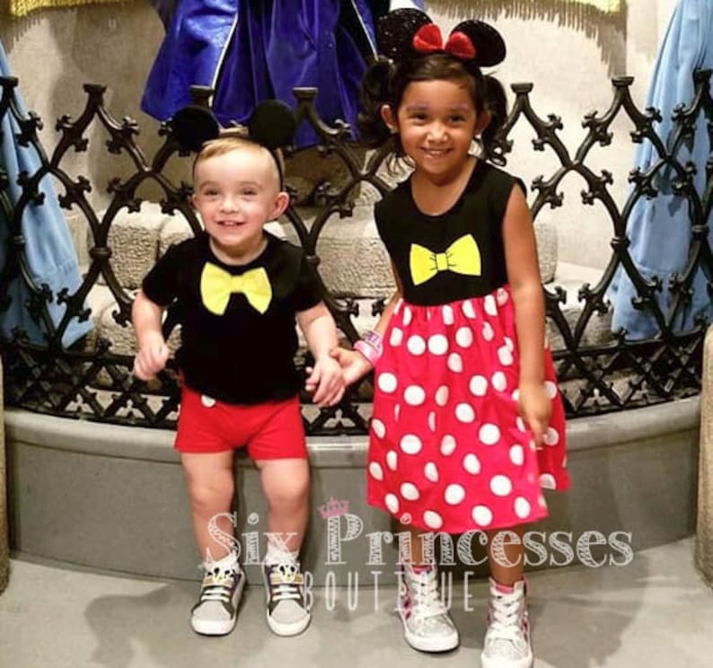 Mickey /& Minnie Sibling Sets Disney Dress Outfit Costume Girls Boys Sensory Friendly Soft Disneyland Princess Cruise Disneyworld mouse