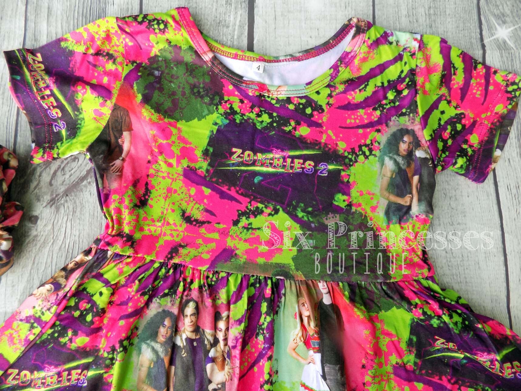 Disney Zombies 2 Birthday Cheerleading Cheer Twirl Dress Etsy