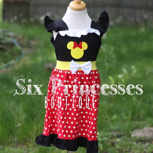 Birthday Princess Dress Minnie Mouse Mickey Girls Party Knit Etsy