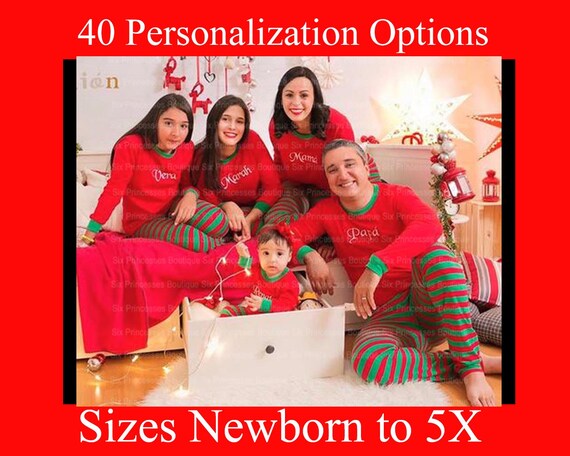 Family Matching Christmas Pajamas Personalized Newborn 5x Etsy