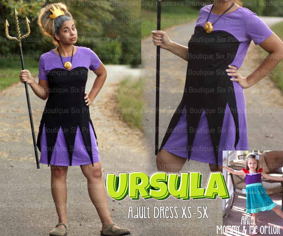 Ursula Adult Mommy Disney Princess Dress Little Mermaid Villains Desc…