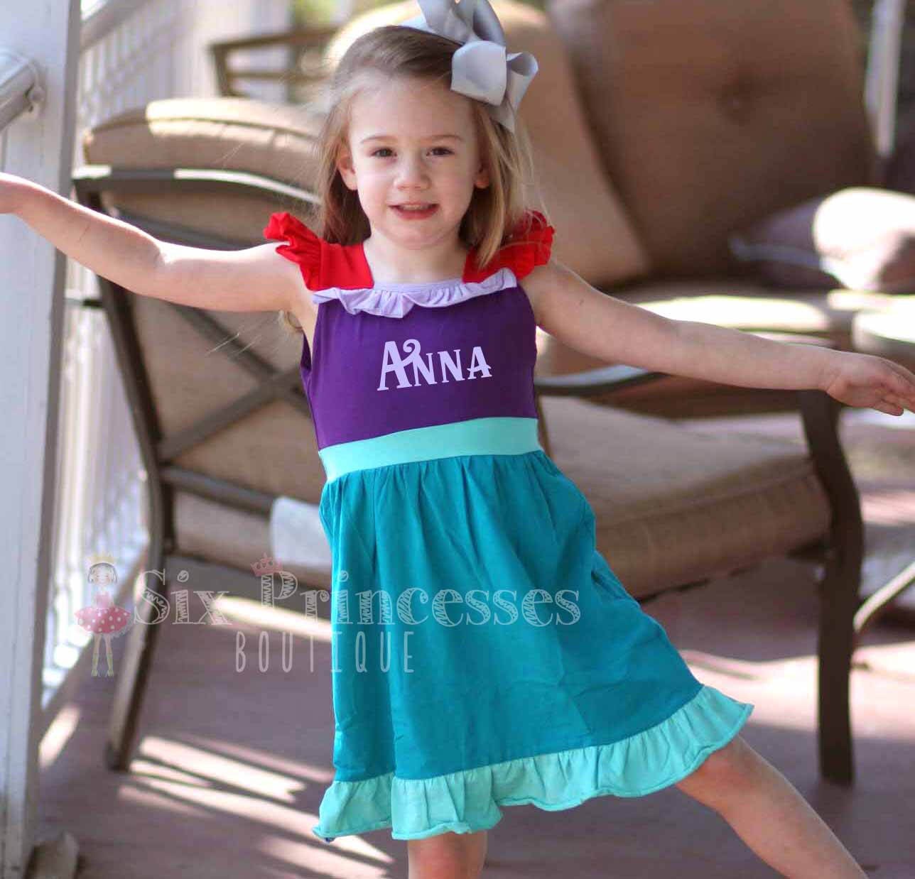 Birthday Princess Dress Ariel Girls 
