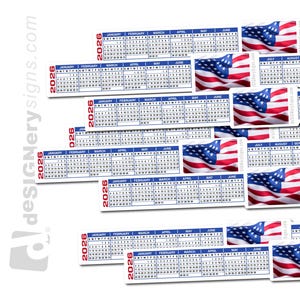 2026 Vinyl Calendar Stickers: U.S.A. Patriotic Red White & Blue