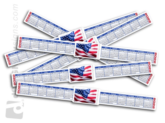New 2022 U.s.a. Patriotic Vinyl Computer Calendar Strip | Etsy