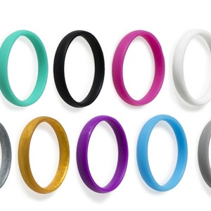 Stackable Silicone Rings, Thin 2.7mm Silicone Rings, Durable Comfortable Rings, Women&#39;s lightweight & breathable high-quality silicone rings