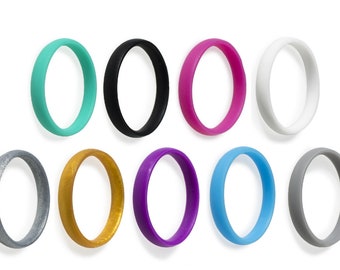 Stackable Silicone Rings, Thin 2.7mm Silicone Rings, Durable Comfortable Rings, Women's lightweight & breathable high-quality silicone rings