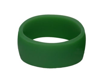 Men's Silicone Ring Dark Silver -  Rubber Wedding Band for Men - Breathable 9mm Wide Band Promise Ring Anniversary Gift for Him