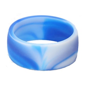 Men&#39;s Silicone Ring Dark Silver -  Rubber Wedding Band for Men - Breathable 9mm Wide Band Promise Ring Anniversary Gift for Him