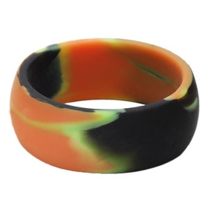 Men&#39;s Silicone Ring Dark Silver -  Rubber Wedding Band for Men - Breathable 9mm Wide Band Promise Ring Anniversary Gift for Him