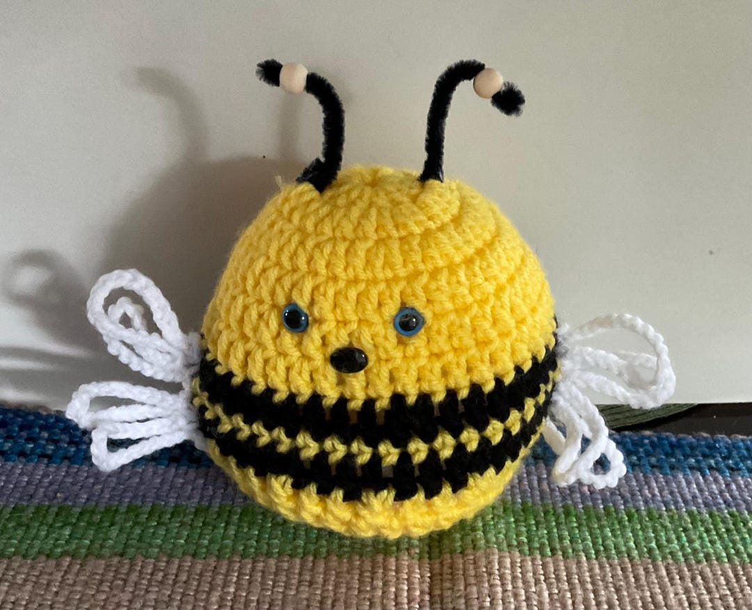 Crocheted Bumblebee Plush: Soft Stuffed Bee Toy - Etsy