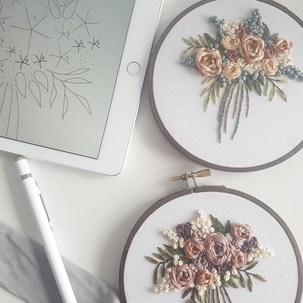 Embroidery Pattern Summer Bouquet Digital Download