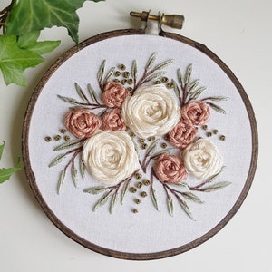 Embroidery Kit: Summer Floral Design, Beginner Friendly (PDF Instructions)