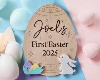Babys First Easter personalised plaque | Baby Easter | Easter SVG | Custom Easter | Easter Decoration | Easter egg svg | My First Easter