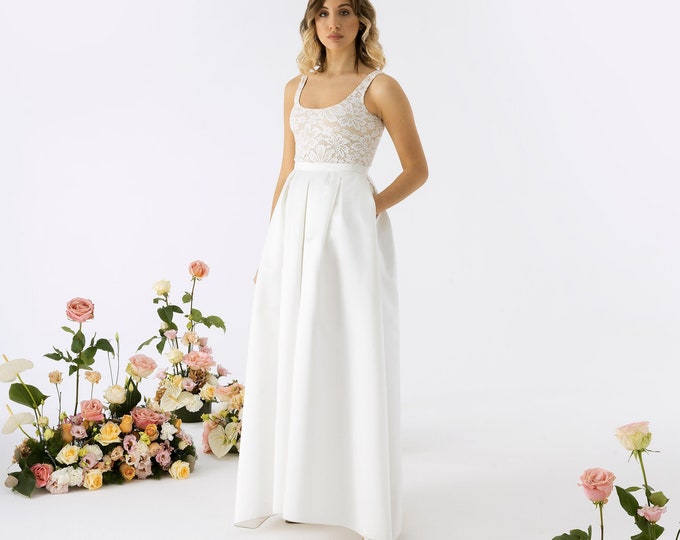  WANGPIN Plus Size Bodysuit for Bride Wedding Dress Low