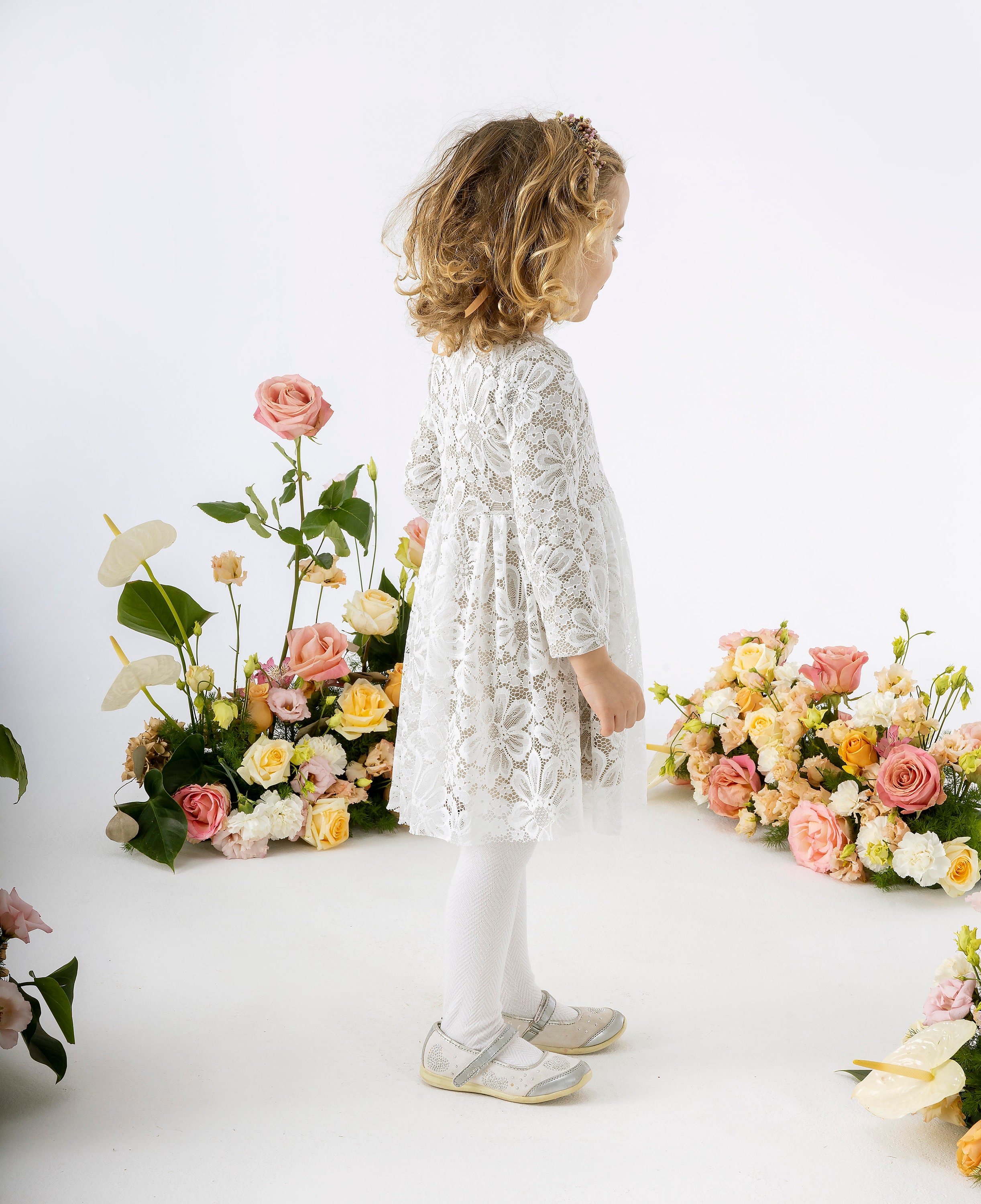 Bohemian Flower Girl Dress White Lace Flower Girl Dress 