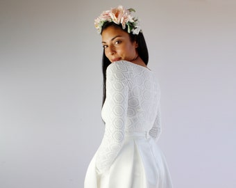 bodysuit and skirt wedding dress