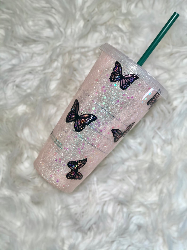 glitter pink starbucks cup
