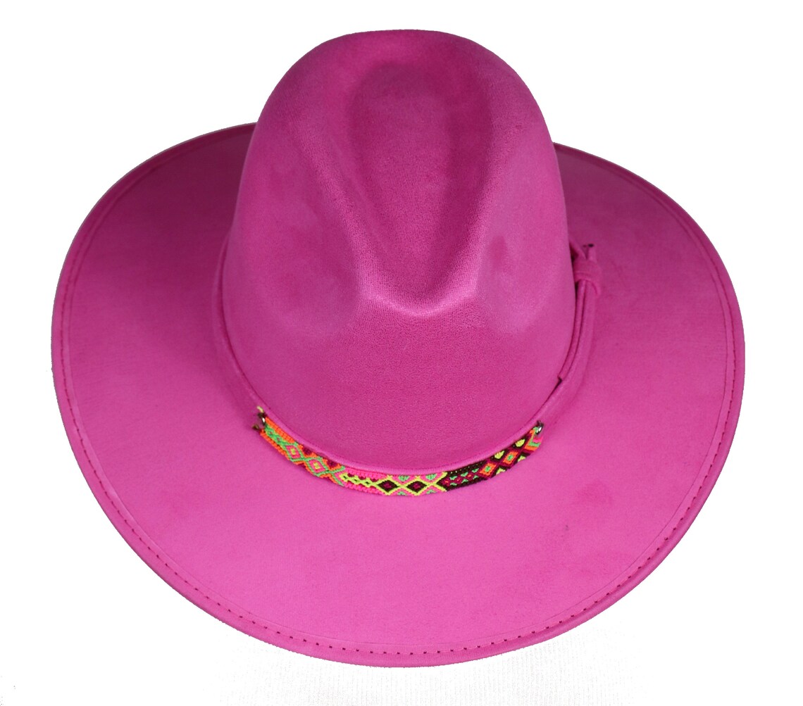 PINK FELT HAT Pink Cowgirl Hat Hot Pink Felt Hat Pink Etsy