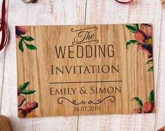 Wooden Wedding Invitation, Wooden Cards, Rustic Wood Wedding Invitation, Vintage wedding invitation, Country Wedding, Rustic Invitation