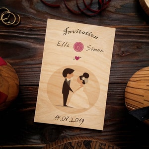 Wooden Wedding Invitation, Wooden Cards, Rustic Wood Wedding Invitation, Vintage wedding invitation, Country Wedding, Rustic Invitation