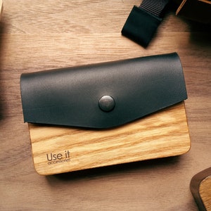 Porta carte in legno, Porta biglietti da visita, Portacarte in legno, Custodia per carte in legno, Regalo per boss, Regalo per fidanzato, Regalo fatto a mano