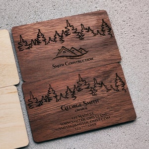 Biglietti da visita in legno con incisione laser, etichette per carte in legno, carte uniche incise