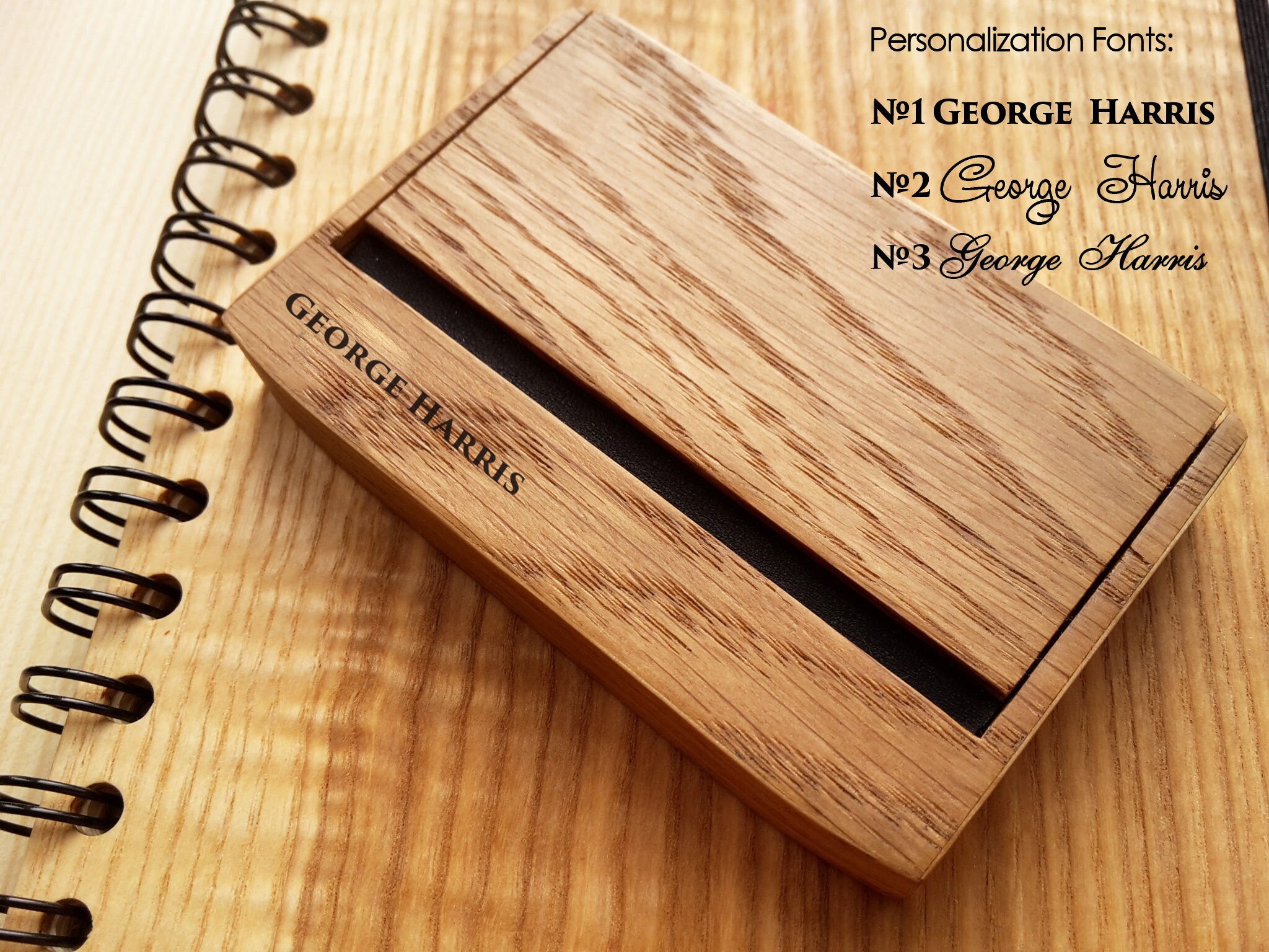 Wooden card holder Business card holder Wooden cardholder Etsy