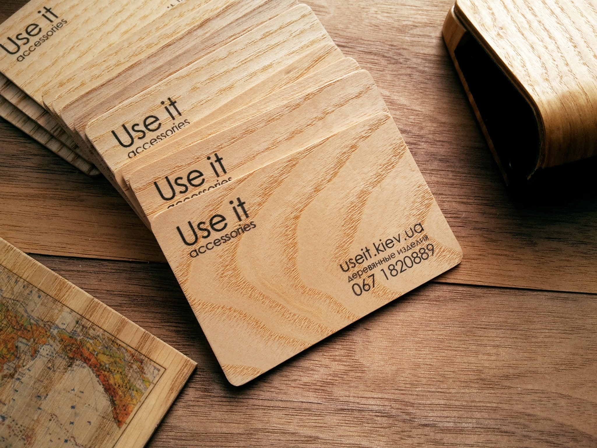Wooden Business Cards Twosided FullColor Printing Wood Tags Etsy