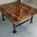 Rustic Industrial Reclaimed Pallet Wood Coffee Table With Black Pipe Legs