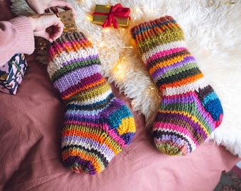 Knit Kit - 'Fill your Boots' Remnants Christmas Stocking | Stocking knitting kit