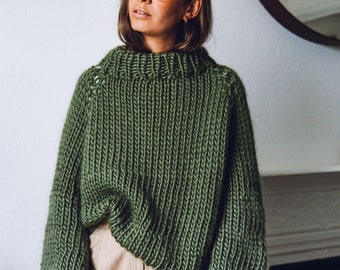 Knit Kit - Roll up Knit down Jumper *As seen on Claudia Winkleman* Roll Neck jumper knitting kit