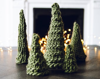 Knit Kit - Super Chunky Christmas Trees | Make your own festive decorations