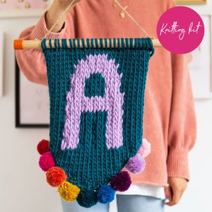 Knit Kit - Alphabet Wall Hanging - Knit your own wall banner
