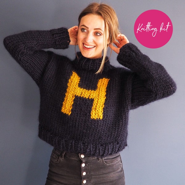 Knit Kit - 'Harry's Favourite Jumper' - Personalised roll neck jumper knitting kit