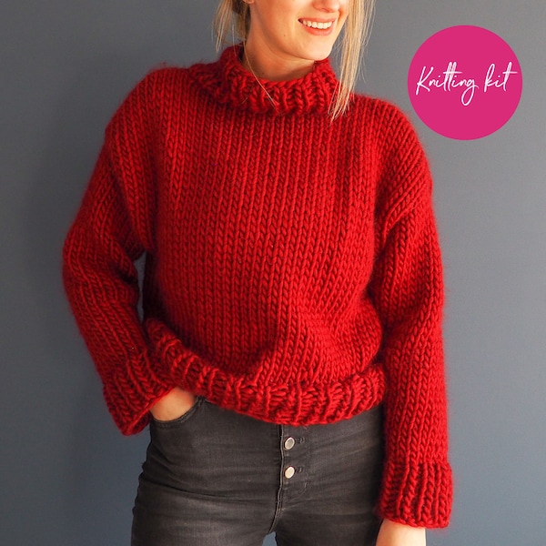 Knit Kit - 'Roll With It' Jumper - Roll Necked Jumper Knitting Kit