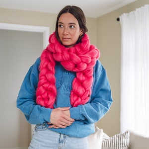 Rose pink coloured Rapunzel scarf