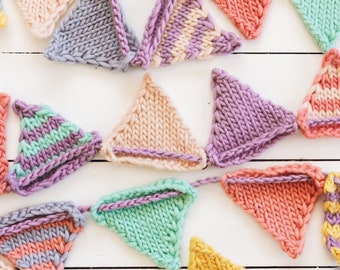 Knit Kit - Fancy Flag Bunting | Flag garland bunting knitting kit