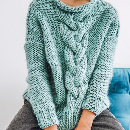 Knit Kit Chunky Cable Knit Jumper Make Your Own Super Etsy