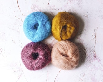 Mini Mohair Yarn - Bundle of 4