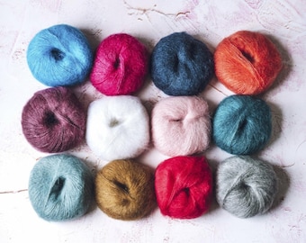 Mini Mohair Yarn - Bundle of 12