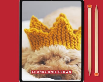 Knitting Pattern - Chunky Knitted Crown - Instant Download