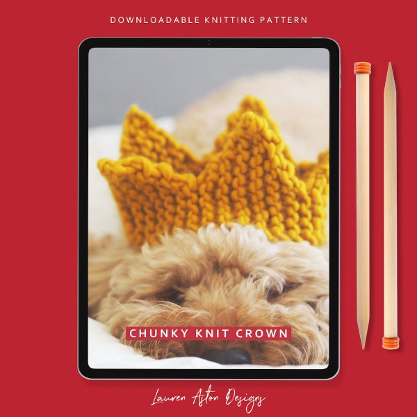 Knitting Pattern - Chunky Knitted Crown - Instant Download