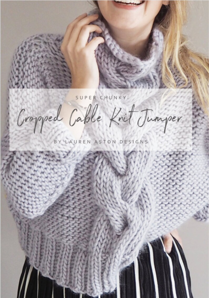 Knitting Pattern Cropped Cable Knit Jumper Sweater Pattern Instant Download knit your own jumper image 5