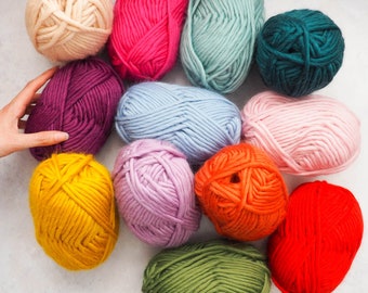 100g Super Chunky Merino Yarn - Bundle of 12 Balls - 20% off RRP