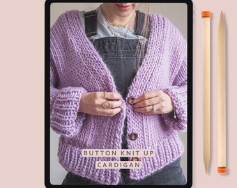 Knitting Pattern - Button (Kn)it up Cardigan - perfect for beginners