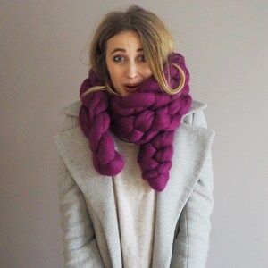 Damson coloured Rapunzel Scarf