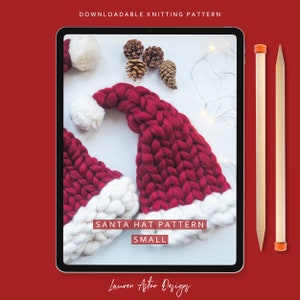 Knitting Pattern - Santa Hat - Small size, perfect for kids - Jumbo Knitted Santa Hat Pattern