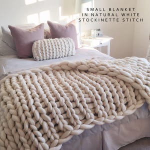 Chunky knit blanket customise colour, stitch and size Chunky knit Throw, Giant knit, Merino Wool knitted throw, Extreme knit throw blanket image 5