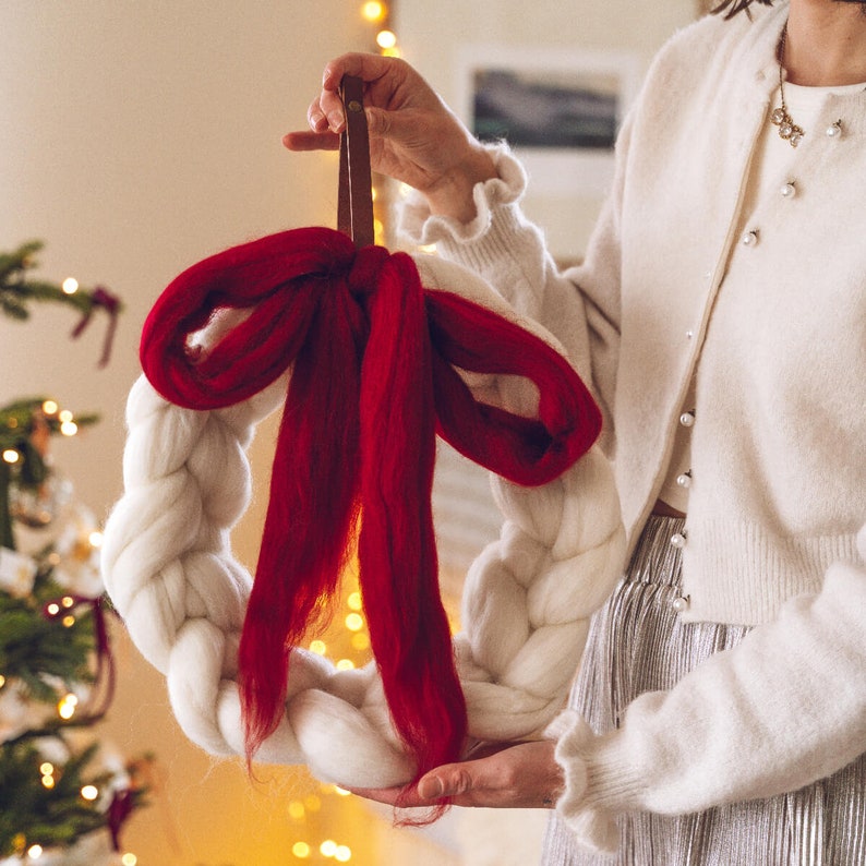 Chunky Knit Christmas Wreath image 4